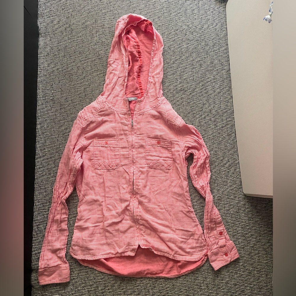 Horny Toad Coral Striped Hooded Long Sleeve
